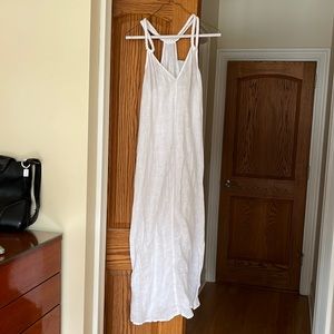 Rachel Zoe 100% White Linen Maxi Dress
